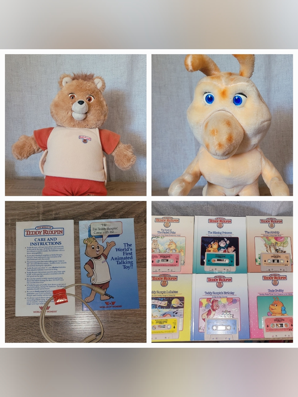Teddy Ruxpin & Grubby World Of Wonders 85 Books & Cassettes Manual